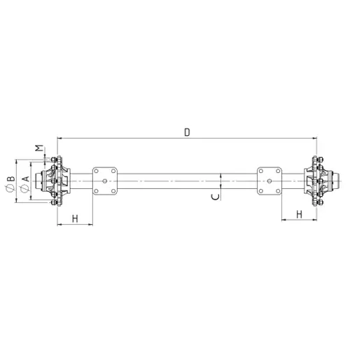 T-Un-Braked Axle